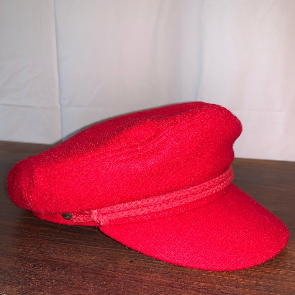 Brand new bright red wool Brixton cap